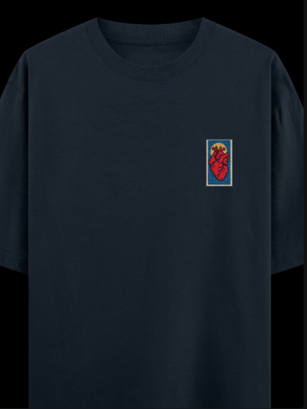 "The Heart’s Eye Embroidered Oversize Tee."